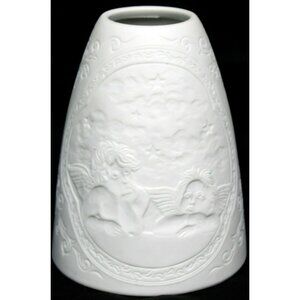 White Cherub Ceramic Light Cover Embossed Cupid Pattern Small Lamp Shade